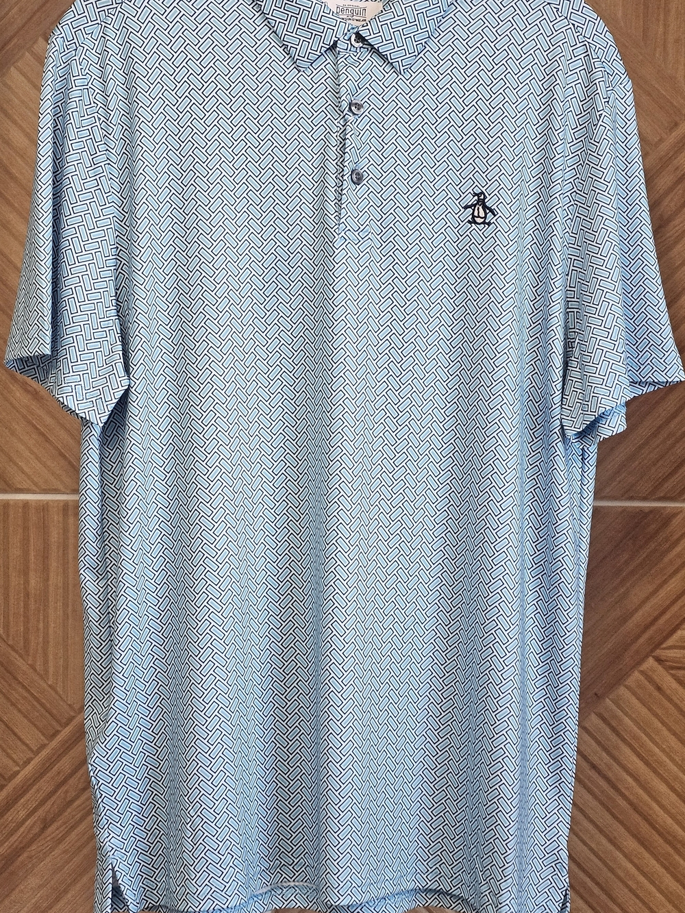Original Penguin Light Blue Geometric Polo